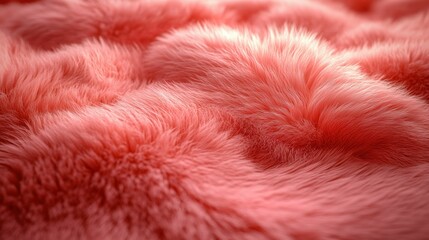 Coral Plush Texture Close-Up, Soft and Luxurious, Abstract Fluffy Surface, Generated AI
