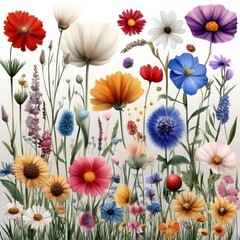 Vibrant Floral Symphony: A Colorful Celebration of Nature's Beauty and Diversity