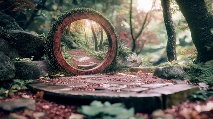 Mystical Forest Portal  Enchanted Mirror Reflection