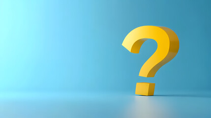 Yellow Question Mark on Blue Background