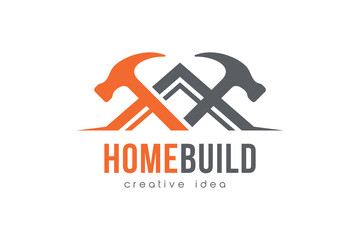 Creative Construction and Hammer Logo Design Template