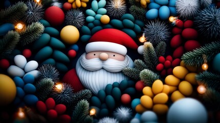 Festive Santa Christmas Ornament Design  Holiday Cheer  Winter Wonderland  3D Render