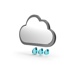 3d Isolated Weather Rain Cloud Graphic