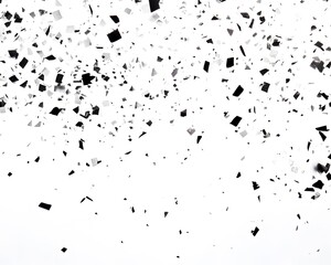 Obraz premium Black and Silver Confetti on White Background