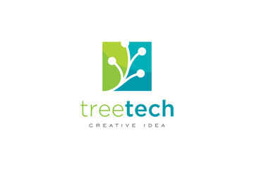 Creative Leaf Technology Logo Design Template