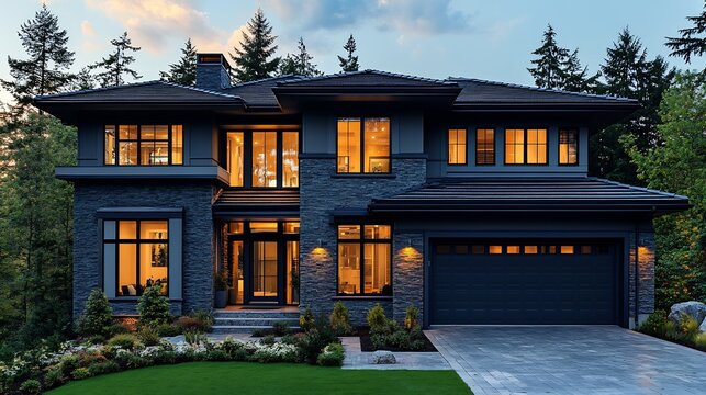 Professional flyer mockup promoting a real estate open house event with customizable property images and details isolated on a transparent background