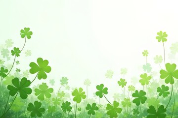 Delicate Clover Background Image for St. Patrick's Day or Spring