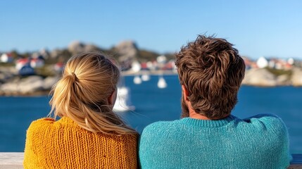 Enjoying a scenic road trip in Norway with cozy knitted sweaters