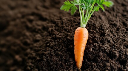 Growing organic carrots in rich soil showcases nature's vibrant bounty