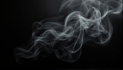 Fototapeta premium Ethereal White Smoke Abstract Art on Dark Background for Creative Use
