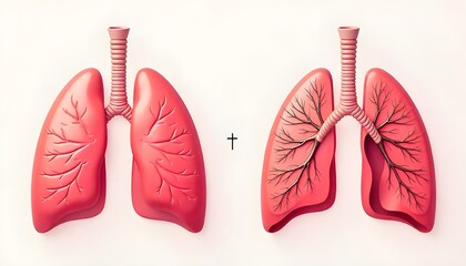world tuberculosis day an illustration of healthy lungs and lungs infected with TB, providing a clear visual of the difference and the impact of the disease