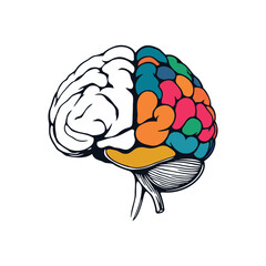 Creative Brain Autism Awareness Vector – Left vs. Right Hemisphere