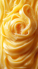 Creamy Fettuccine Pasta Dish with Cheese - A Close-Up of Gourmet Italian Cuisine