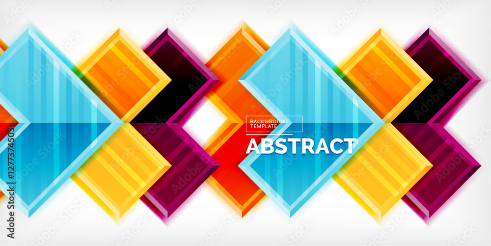 Poster Arrow symbols created with 3d effects and line texture geometric abstract background
