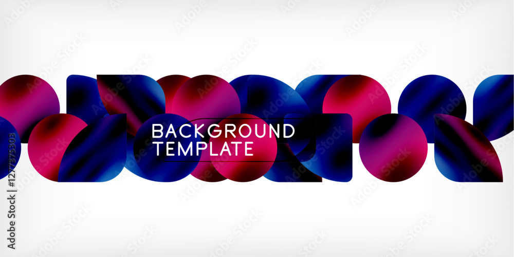 Poster bright circles with shadows abstract background