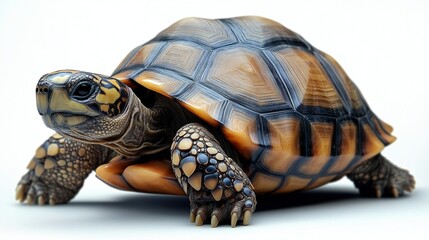 Obraz premium Generative AI Illustration of Greek Tortoise in Isolated Pose on High-Contrast White Background as Transparent PNG File for Watercolor or Digital Painting