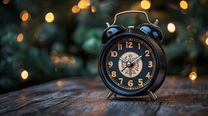 2024 and 2025 on a black alarm clock with copy space for the New Year concept, marking the transition and highlighting the new yearâ€™s fresh start for businesses.
