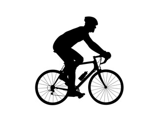 Obraz premium silhouette of a woman riding a bike