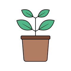 Potted plant Icon. Potted plant Vector Icon in line style design. Potted plant Symbol.