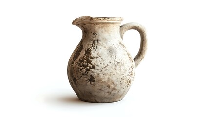 Antique jug isolated on white background. Clipping path included.