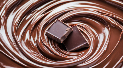 Delicious chocolate with swirl of cream and captivating abstract image