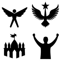vector set of silhouettes of Freedom icon