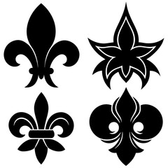 fleur de lis silhouette icons set © Soraia Akter