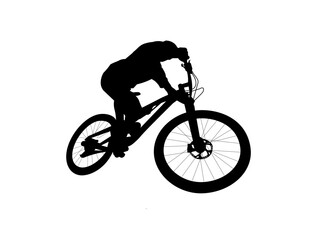 Obraz premium silhouette of a man riding a bicycle