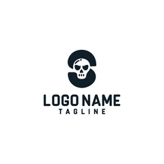 Letter s and skull logo vector
