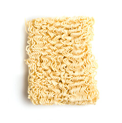 dry noodles on white background