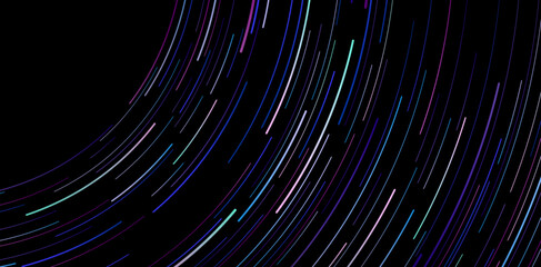 Abstract colorful radial striped futuristic lines on black backgrounds for website pages headers, web banner, ecommerce signs retail shopping, advertisement business agency elements, social media post