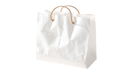 Elegant white shopping bag with a smooth texture and minimalist style
