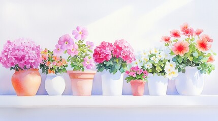 Vibrant Floral Patio Oasis, a sunny outdoor space adorned with colorful potted flowers, showcasing the beauty of nature's blooms in a lively garden setting.