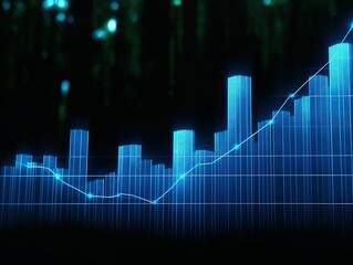 stock market growth or market exposure, financial elements on a dark background