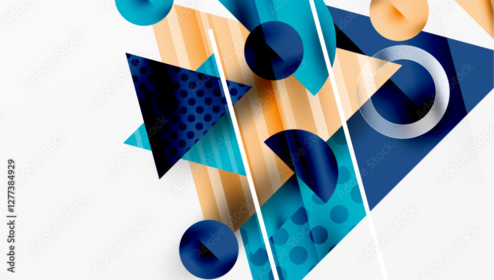 Aufkleber Modern geometric background - overlapping triangles with smooth gradients and semi-transparency