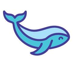 Whale tail marine life icon