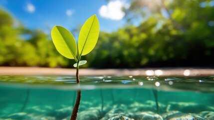 Embracing green resilience in the heart of a vibrant mangrove forest