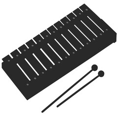 Xylophone silhouette vector illustration