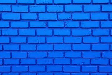 Fototapeta premium Vibrant Blue Brick Wall Texture Background Image