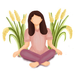 young woman doing yoga exercises