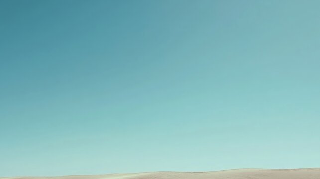 Video generation of a calm desert landscape with golden sand dunes under a clear blue sky. Featuring peace and isolation