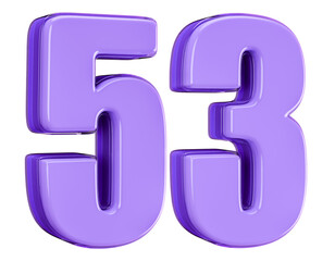 3D Purple Number 53