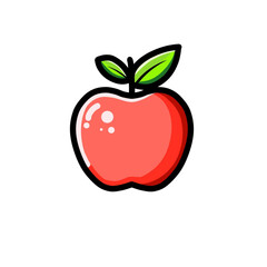 Apples that look fresh sparkling with a white background, vector illustrator design