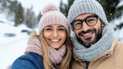 Couple on a snowy train journey through Turkey's stunning landscapes