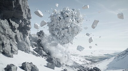 Apocalyptic Glacial Fracture: A Surreal Winter Landscape