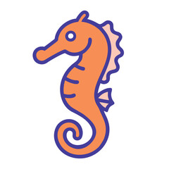 Seahorse marine life icon