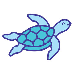 Sea turtle marine life icon