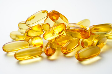 Fish oil capsules with omega 3, omega 9, vitamin D, vitamin E, Cod liver oil, evening primrose oil,...