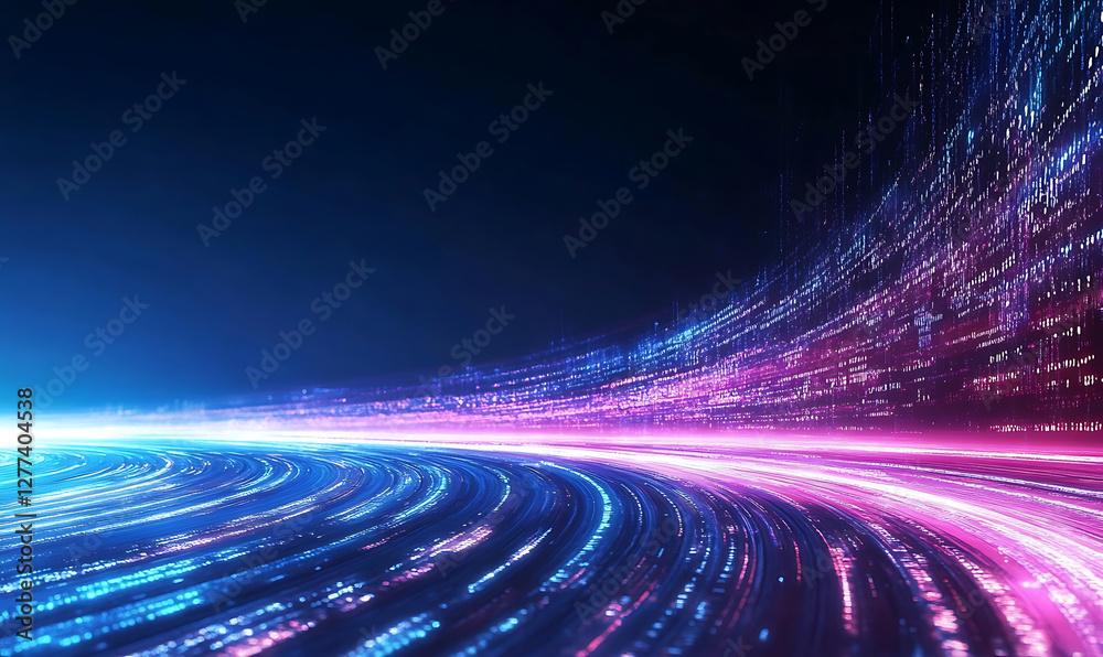 Wall mural abstract neon background-generative ai