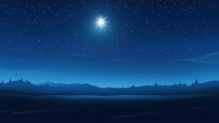 A serene night sky filled with stars over a tranquil landscape.